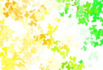 Light Green, Yellow vector template with chaotic shapes.