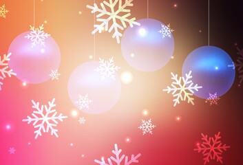 Light Red, Yellow vector backdrop in holiday style.