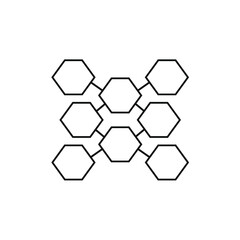 set of hexagons connected by lines