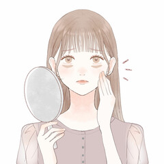 血行不良による目の下のクマに悩む女性