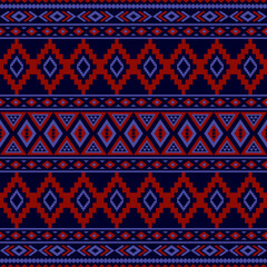 Gemetric ethnic seamless pattern traditional. Design for background,carpet,wallpaper,clothing,wrapping,batic,fabric,vector illustraion.embroidery style.