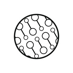 several small circles related to the line inside a circle