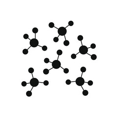 six molecule icon vector drawing
