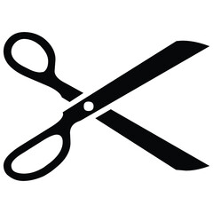 Simple Scissor Flat Vector Design for Icon, Symbol, and Logo. EPS 8 Editable Stroke