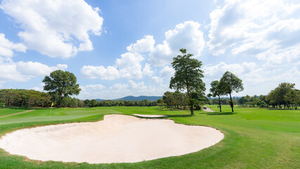 Golf course photos of local golf course. Healthy and Lifestyle Concept.