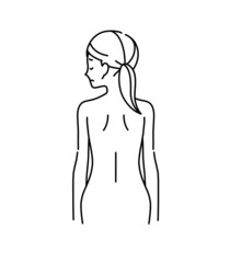 Fototapeta premium 悩みがある女性の背中-黒