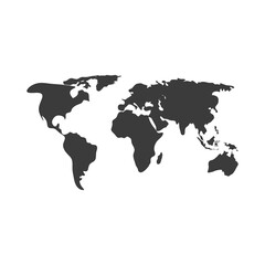 silhouette of world map