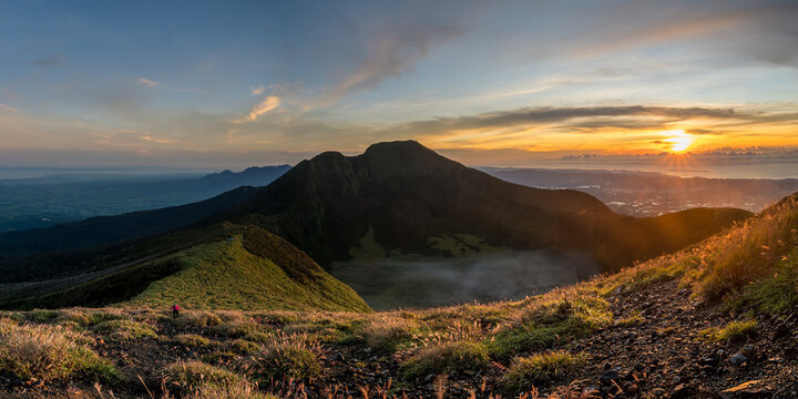 Mount Kanlaon old crater with low cloud