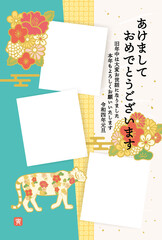 2022年　年賀状　和柄フォトフレームデザイン