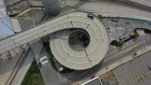 4K over Cobo Hall Parking 2