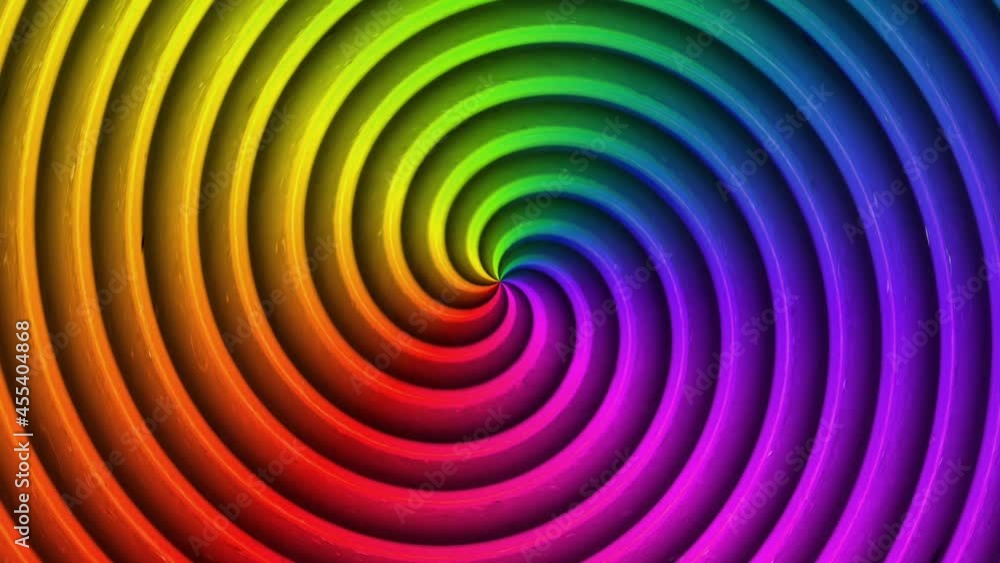 Poster hypnotizing gradient color whirlpool spiral transition animation