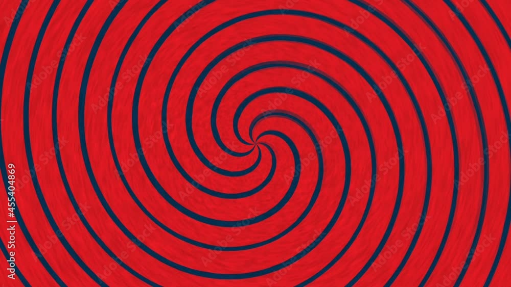 Poster hypnotizing red and black whirlpool spiral transition animation