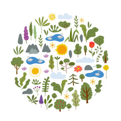 Abstract Nature Circle Frame for your design