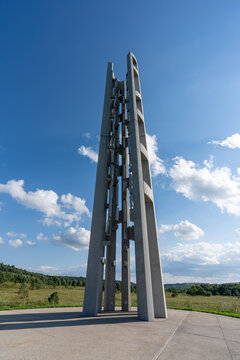 Shanksville, PA - Sept. 6, 2021: Tower of Voices at the Flight 93 Memorial