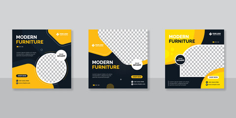 Modern Furniture social media post templates design