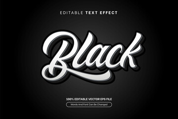 Black 3D Style Editable Text Effect, Editable Font Style Theme