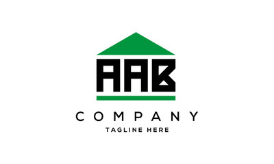 AAB three letter house for real estate logo design