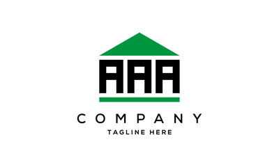 AAA three letter house for real estate logo design
