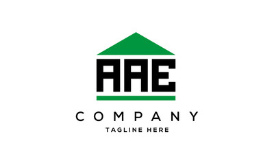 AAE three letter house for real estate logo design