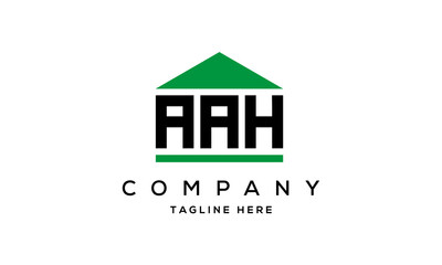 AAH three letter house for real estate logo design