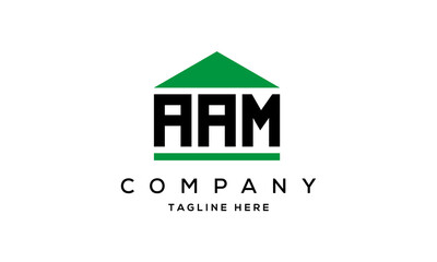 AAM three letter house for real estate logo design