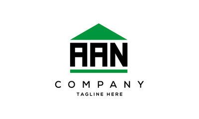 AAN three letter house for real estate logo design