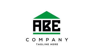 ABE three letter house for real estate logo design
