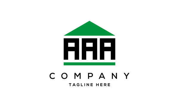 AAA three letter house for real estate logo design