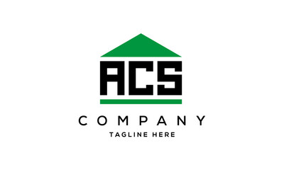 ACS three letter house for real estate logo design