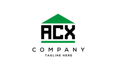 ACX three letter house for real estate logo design
