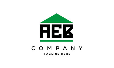 AEB three letter house for real estate logo design