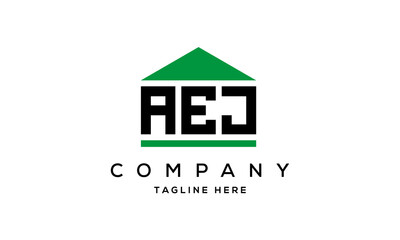 AEJ three letter house for real estate logo design