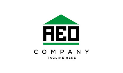 AEO three letter house for real estate logo design