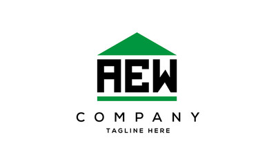 AEW three letter house for real estate logo design