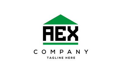 AEX three letter house for real estate logo design
