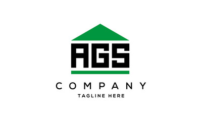 AGS three letter house for real estate logo design