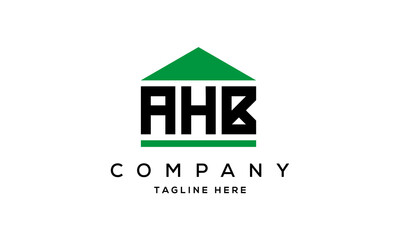 AHB three letter house for real estate logo design