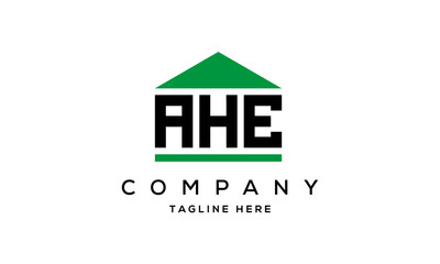 AHE three letter house for real estate logo design