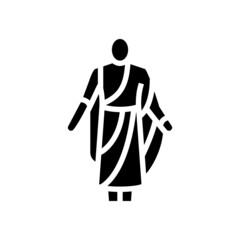 toga ancient rome glyph icon vector. toga ancient rome sign. isolated contour symbol black illustration