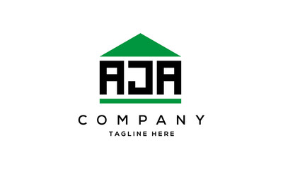AJA three letter house for real estate logo design
