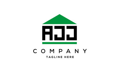 AJJ three letter house for real estate logo design