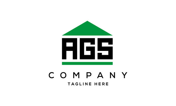 AGS three letter house for real estate logo design