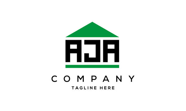 AJA three letter house for real estate logo design