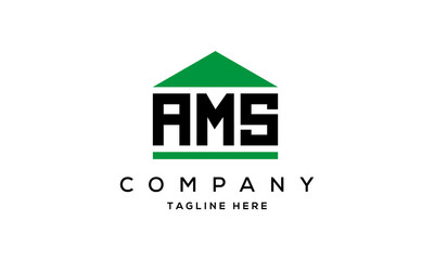 AMS three letter house for real estate logo design