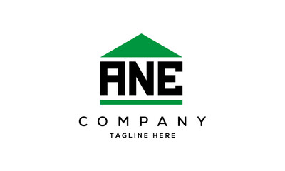 ANE three letter house for real estate logo design