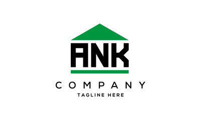 ANK three letter house for real estate logo design