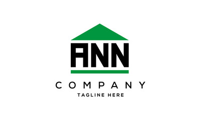 ANN three letter house for real estate logo design