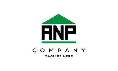 ANP three letter house for real estate logo design