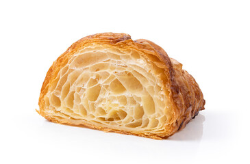 fresh croissant on white
