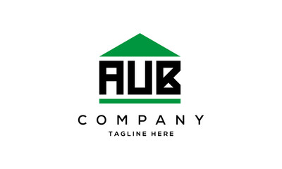 Fototapeta premium AUB three letters house for real estate logo design